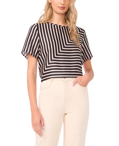 Vince Camuto Crewneck Cropped Blouse In Multi