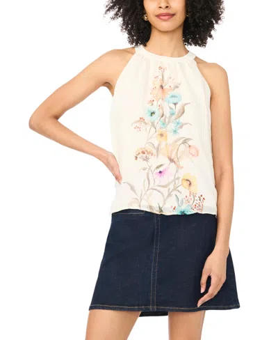 Vince Camuto Women's Crewneck Sleeveless Blouse In White