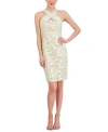 VINCE CAMUTO WOMEN'S CRISS-CROSS-NECK EMBROIDERED-LACE BODYCON DRESS