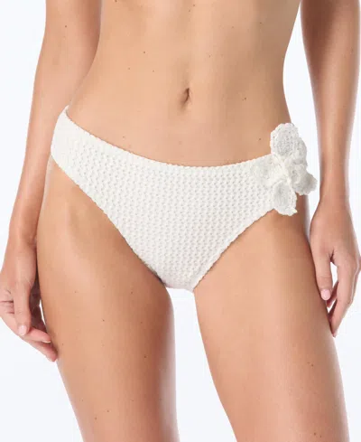 Vince Camuto Women's Crochet High Cut Swim Bottoms In White