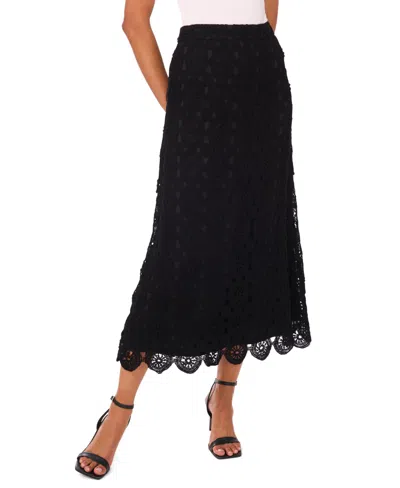 Vince Camuto Women's Crochet Midi Skirt In Black