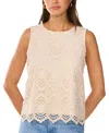 Vince Camuto Guipure Lace Sleeveless Top In Birch