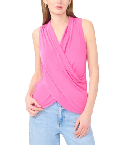 Vince Camuto Short Sleeve Top Pink Cowl Neck Tops