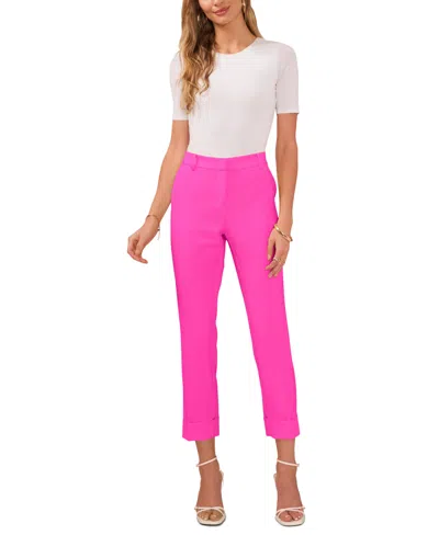 Vince Camuto Women's Cuffed Straight Leg Pants In Hot Pink