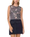 Vince Camuto Floral Sleeveless Sweater In Brown
