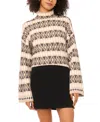 Vince Camuto Women's Diamond Pattern Turtle Neck Sweater In Brown