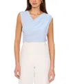 Vince Camuto Draped Cross Neck Sleeveless Top In Frozen