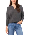 Vince Camuto Contrast Color Chain Stitch Sweater In Medium Heather Grey