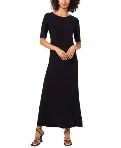 Vince Camuto Women's Elbow-sleeve Maxi Dress In Rich Black