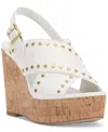 Vince Camuto Women's Ellna Studded Platform Wedge Sandals In Bianco White