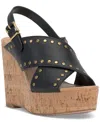 Vince Camuto Ellna Platform Wedge Sandal In Black