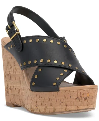 VINCE CAMUTO WOMEN'S ELLNA STUDDED PLATFORM WEDGE SANDALS