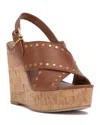 Vince Camuto Ellna Platform Wedge Sandal In Medium Brown