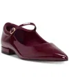 Vince Camuto Eloise Womens Adjustable Patent Ballet Flats In Chianti Patent Leather