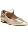 Vince Camuto Eloise Womens Adjustable Leather Mary Janes In Gold Metallic