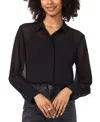 Vince Camuto Bead Detail Button-up Shirt In Rich Black
