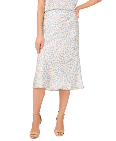 Vince Camuto Women's Embellished Hem Satin Midi Skirt In Lake Breeze