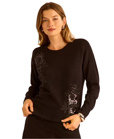 Vince Camuto Women's Embellished Sweater In Black