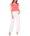 Vince Camuto Women's Embellished V-neck Cap Sleeve Top In Calypso Coral
