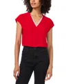 Vince Camuto Confetti Ready Womens Rhinestone Polyester Blouse In Ultra Red