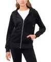 Vince Camuto Womens Pocket Knit Zip Hoodie In Rich Black