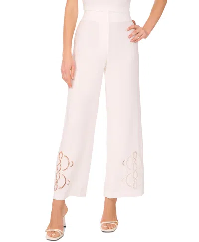 VINCE CAMUTO WOMEN'S EMBROIDERED WIDE LEG PANTS