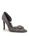 Vince Camuto Women's Emelia Pointed Toe Pave Embellished High Heel Dress Pumps In Dark Grey