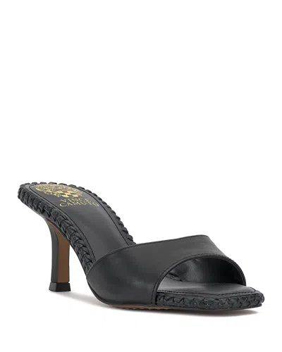Vince Camuto Emmla Stitched Mule Sandals In Black