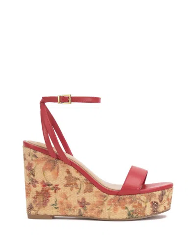 Vince Camuto Women's Emrey Platform Wedge Sandal In Salsa In Red
