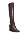 Vince Camuto Womens Zipper Man Made Knee-high Boots In Dark Brown