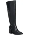 Vince Camuto Evronna Womens Leather Tall Knee-high Boots In Black Leather