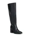 Vince Camuto Womens Sangeti Snip Toe Block Heel Knee High Boots Regular Narrow Calf Wide Extra Wide Calf In Black