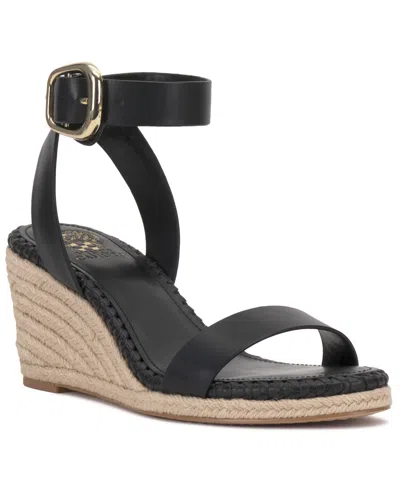 Vince Camuto Fainel Espadrille Ankle Strap Platform Wedge Sandal In Black