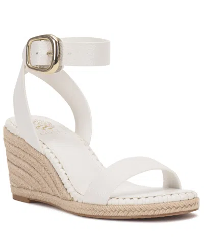 Vince Camuto Fainel Espadrille Ankle Strap Platform Wedge Sandal In White