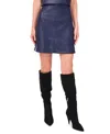 Vince Camuto Women's Faux-leather Seamed Mini Skirt In Blue