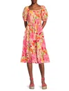 Vince Camuto Women's Floral A-line Midi-dress