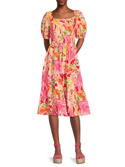 Vince Camuto Women's Floral A-line Midi-dress