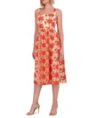 Vince Camuto Embroidered Mesh Midi Dress In Poppy