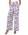 Vince Camuto Women's Floral Mid-rise Wide-leg Pants In Serene Sky