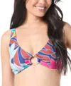 Vince Camuto Womens Striped Tie-back Bikini Swim Top In Multi