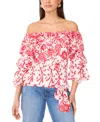 Vince Camuto Off The Shoulder Balloon Sleeve Top In Ultra Red
