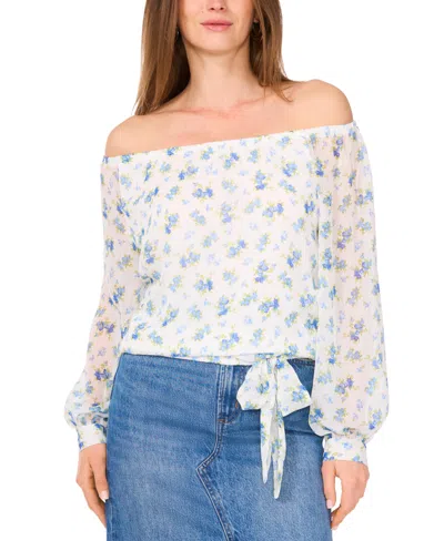 Vince Camuto Women's Off-the-shoulder Tied-hem Top In White
