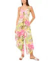 Vince Camuto Women's Floral-print Angled-hem Sleeveless Jumpsuit