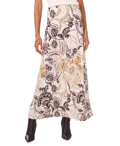 Vince Camuto Women's Floral-print Pull-on Maxi Skirt In Birch