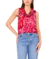 Vince Camuto Floral Print Cowl Neck Sleeveless Top In Animal Print