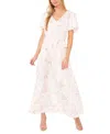 Vince Camuto Women's Floral Print Tie Waist Maxi Dress In New Ivory