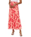 Vince Camuto Floral Tiered Smocked Waist Maxi Skirt In Cayenne