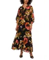 Shop Vince Camuto Women's Floral-printed Smocked-waist Maxi Dress In Coral