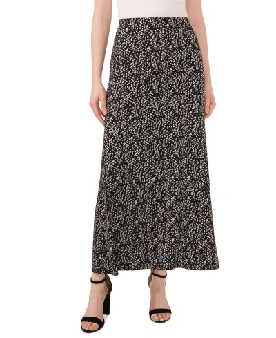Vince Camuto Women's Floral Pull-on Maxi Skirt In Rich Black