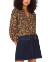 Vince Camuto Women's Floral Split-neck 3/4-sleeve Blouse In Multi